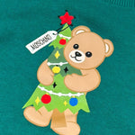 Moschino Felpa Girocollo tinta unita con Stampa Verde per Bambino H5F08V VERDE MOSCHINO 
