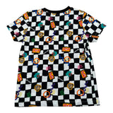 Moschino T-Shirt tinta unita con Stampa E Fantasia A Scacchi Bianco/Nero per Bambino H7M058 BIANCO/NERO MOSCHINO 