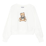 Moschino Felpa Chiusa Girocollo tinta unita con Stampa Panna per Bambina HDF06GX PANNA MOSCHINO 