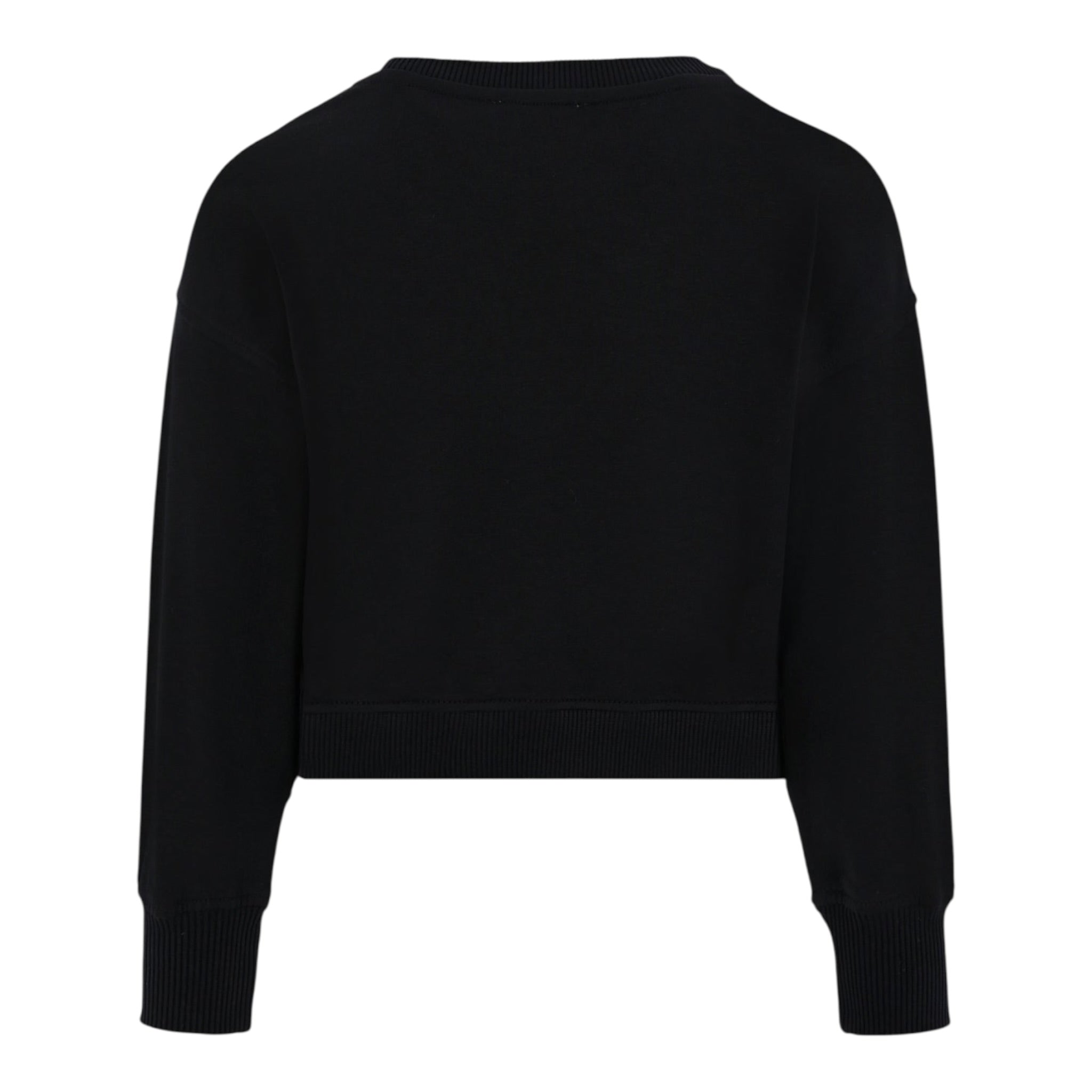 Moschino Felpa Chiusa Girocollo tinta unita con Stampa Nero per Bambina HDF06GXX NERO MOSCHINO 