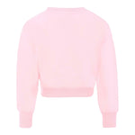 Moschino Felpa Chiusa Girocollo tinta unita con Stampa Rosa per Bambina HDF06GXXX ROSA MOSCHINO 
