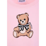 Moschino Felpa Chiusa Girocollo tinta unita con Stampa Rosa per Bambina HDF06GXXX ROSA MOSCHINO 