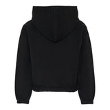Moschino Felpa Chiusa con Cappuccio tinta unita con Stampa Nero per Bambina HDF06J NERO MOSCHINO 