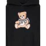 Moschino Felpa Chiusa con Cappuccio tinta unita con Stampa Nero per Bambina HDF06J NERO MOSCHINO 