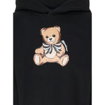 Moschino Felpa Chiusa con Cappuccio tinta unita con Stampa Nero per Bambina HDF06JX NERO MOSCHINO 