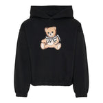 Moschino Felpa Chiusa Girocollo tinta unita con Stampa Nero per Bambina HDF06JXX NERO MOSCHINO 