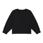 Moschino Felpa Chiusa Girocollo tinta unita con Stampe Nero per Bambina HDF06L NERO MOSCHINO 