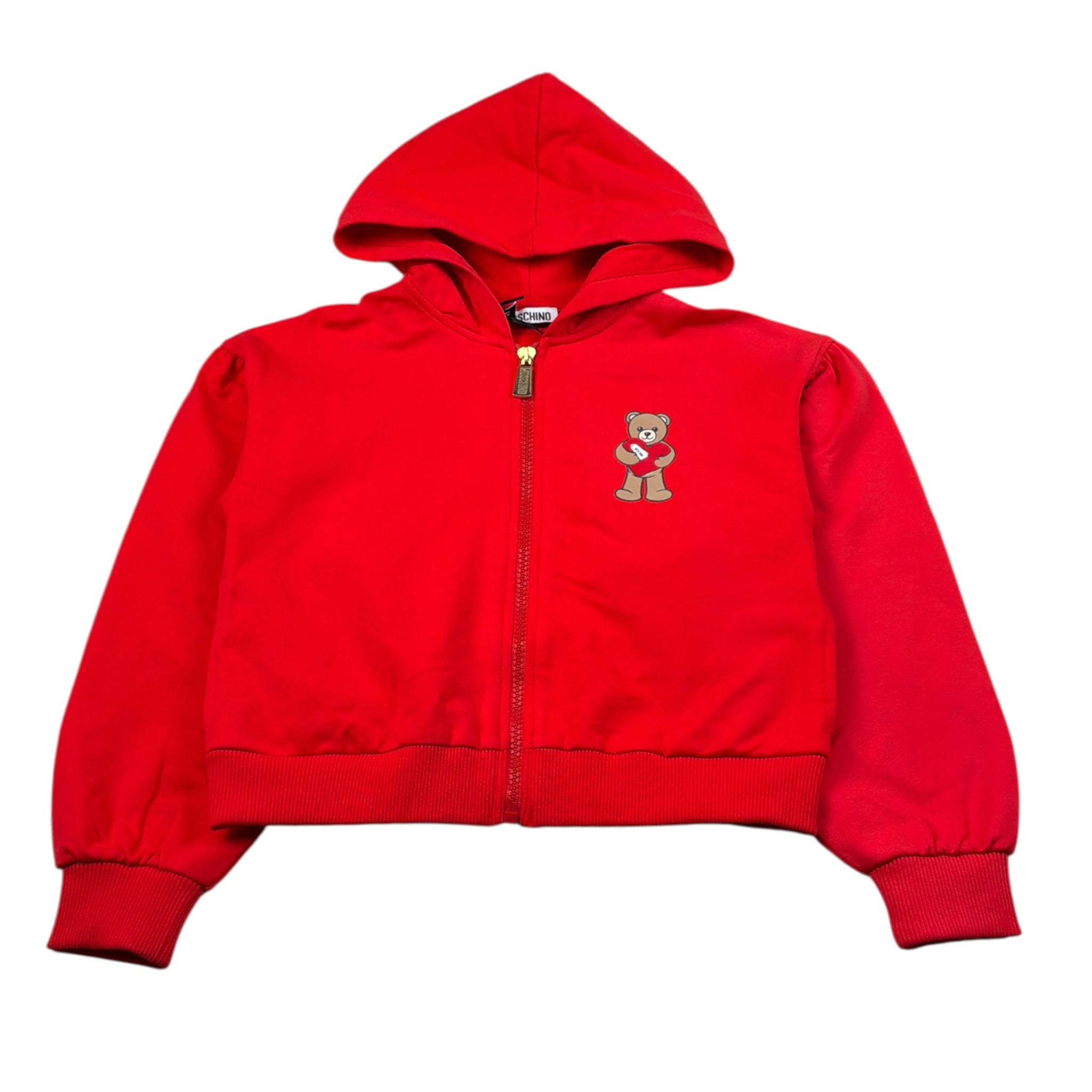Moschino Felpa con Zip E Cappuccio tinta unita Rosso per Bambina HDF06T ROSSO MOSCHINO 