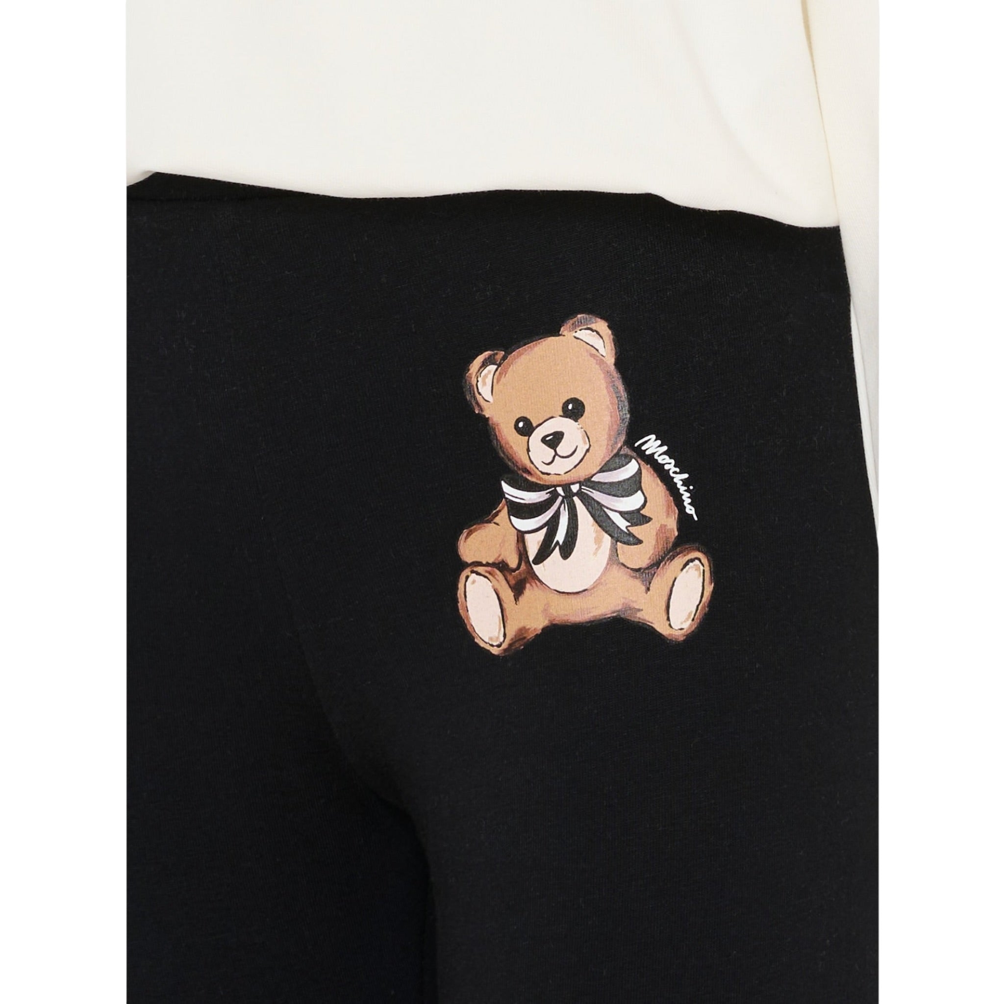 Moschino Completo 2 Pezzi Felpa-Leggins Bicolore Panna/Nero per Bambina HDK036 PANNA/NERO MOSCHINO 