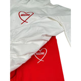 Moschino Completo 2 Pezzi Felpa-Leggins Panna/Rosso per Bambina HDK039 PANNA/ROSSO MOSCHINO 