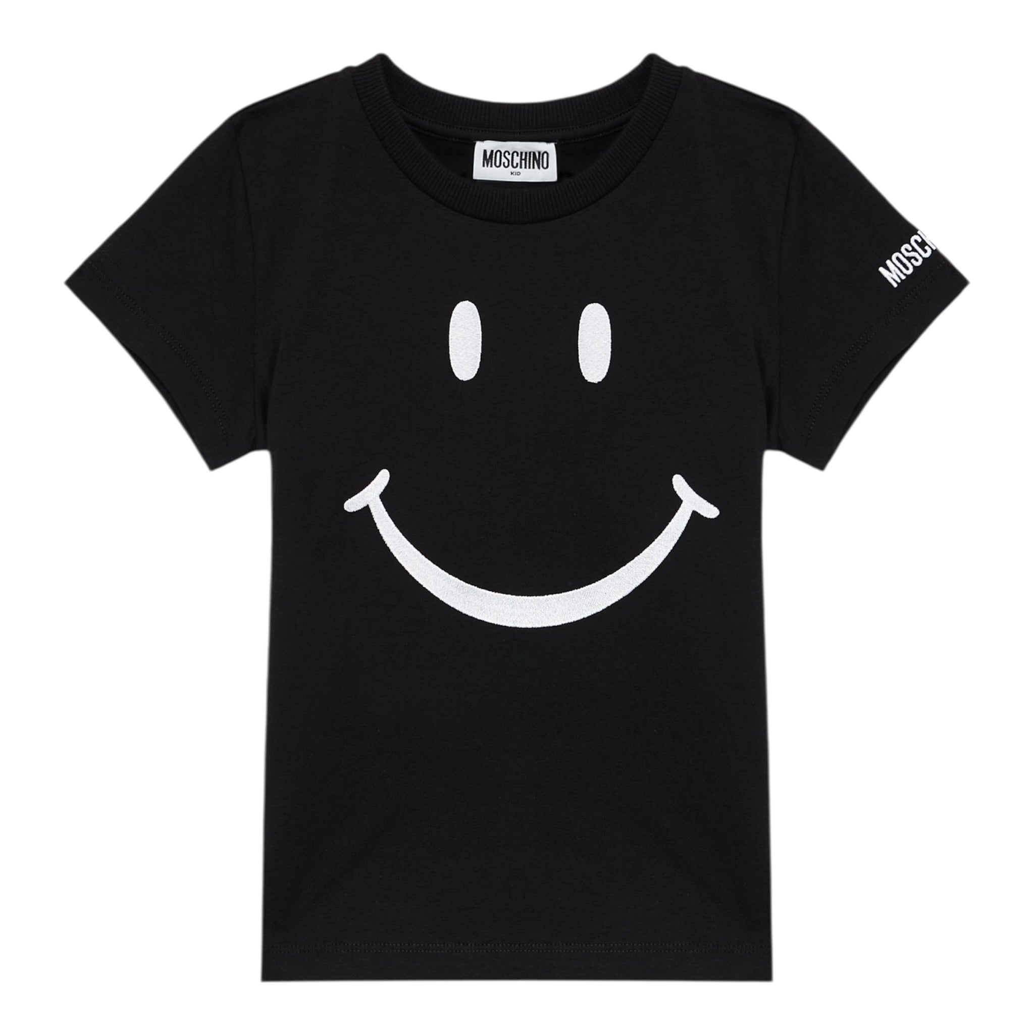 Moschino T-Shirt Girocollo tinta unita Nero per Bambino HDM06V NERO MOSCHINO 