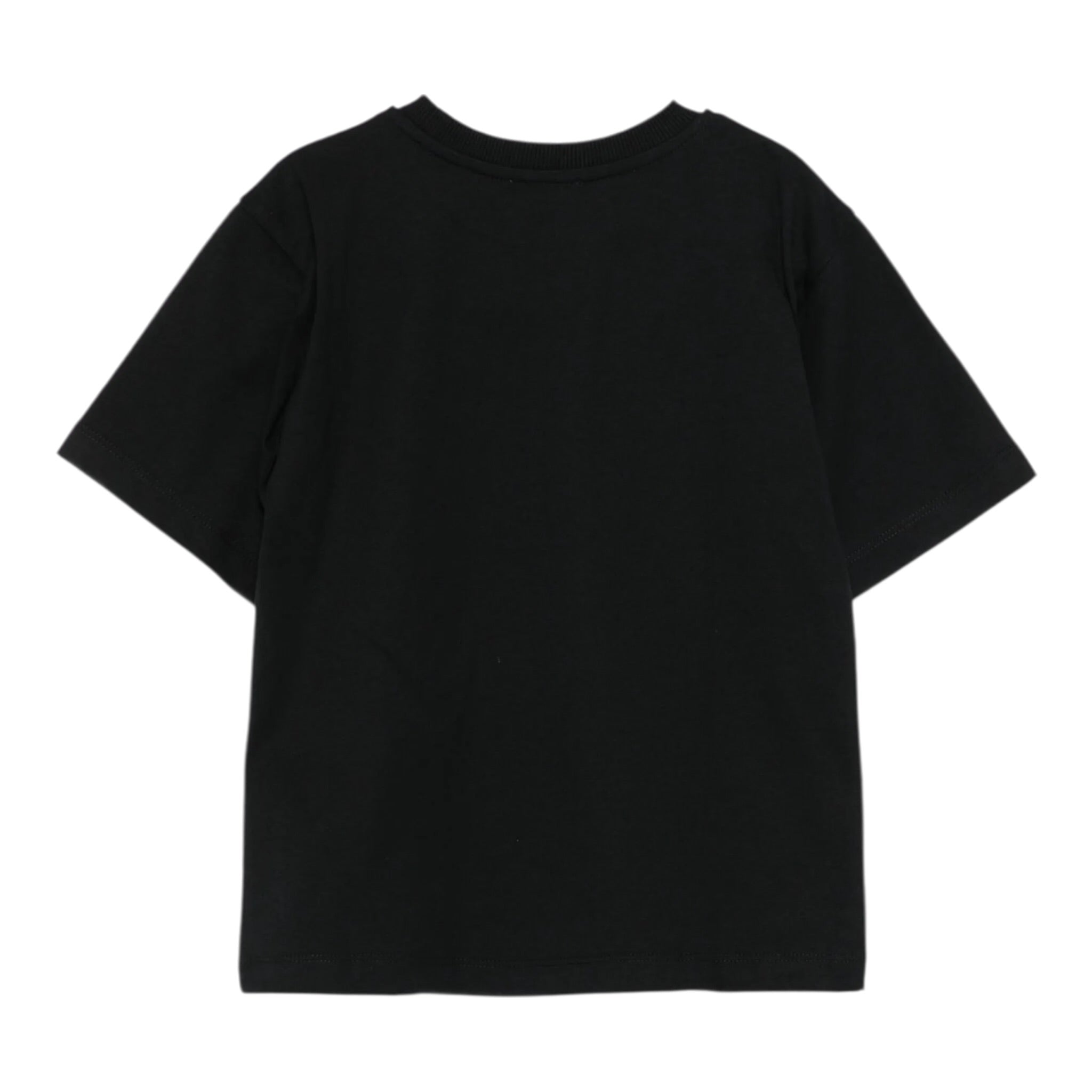 Moschino T-Shirt Girocollo tinta unita con Stampa Nero per Bambino HDM06W NERO MOSCHINO 