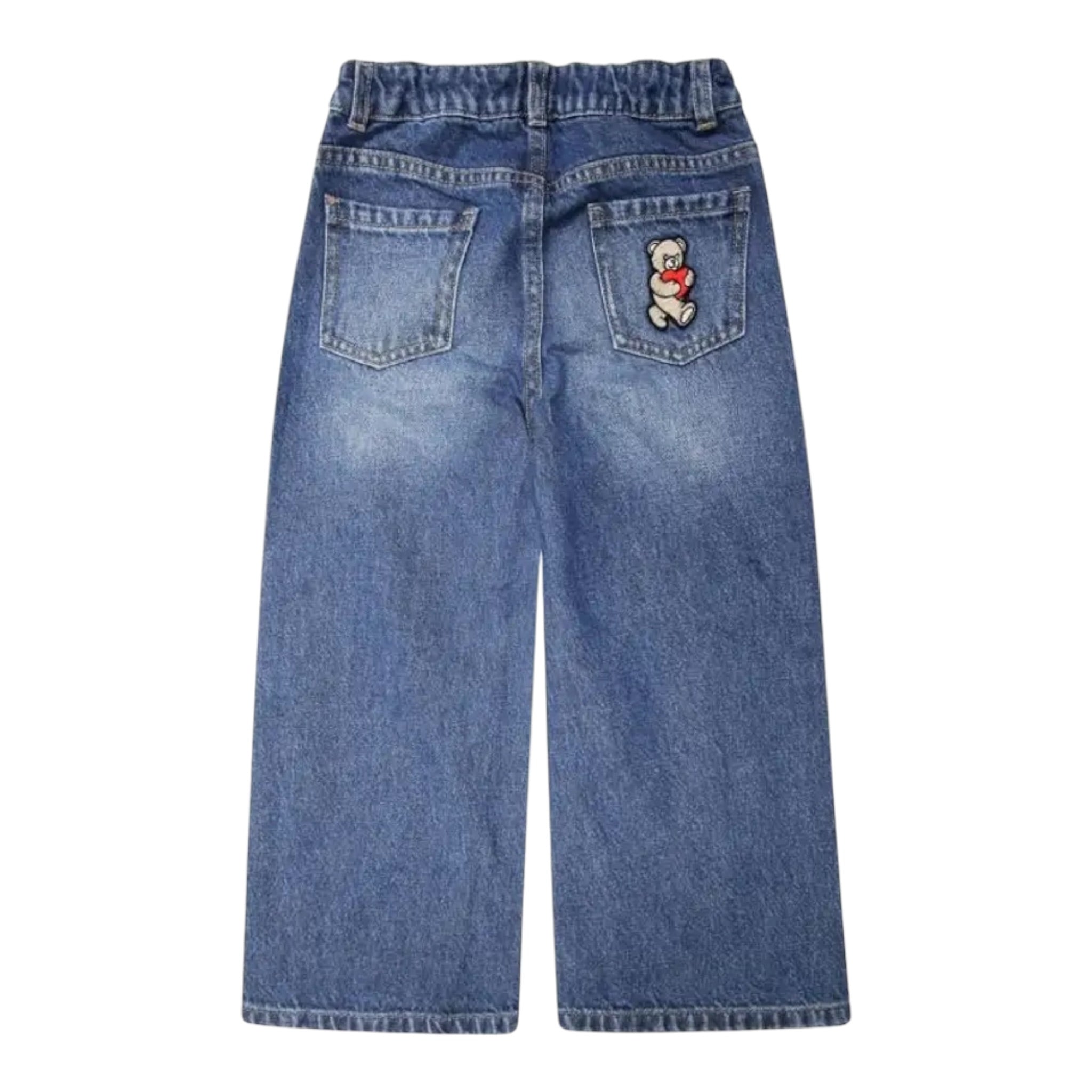 Moschino Jeans tinta unita con Girovita Regolabile Blu per Bambina HDP06MX BLU MOSCHINO 