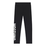 Moschino Leggins tinta unita con Logo Nero per Bambina HDP06RX NERO MOSCHINO 