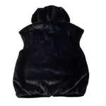 Moschino Pelliccia Smanicata tinta unita con Cappuccio Nero per Bambina HDS059 NERO MOSCHINO 