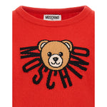 Moschino Maglia Girocollo tinta unita con Logo Rosso per Bambino HDV0GZ ROSSO MOSCHINO 