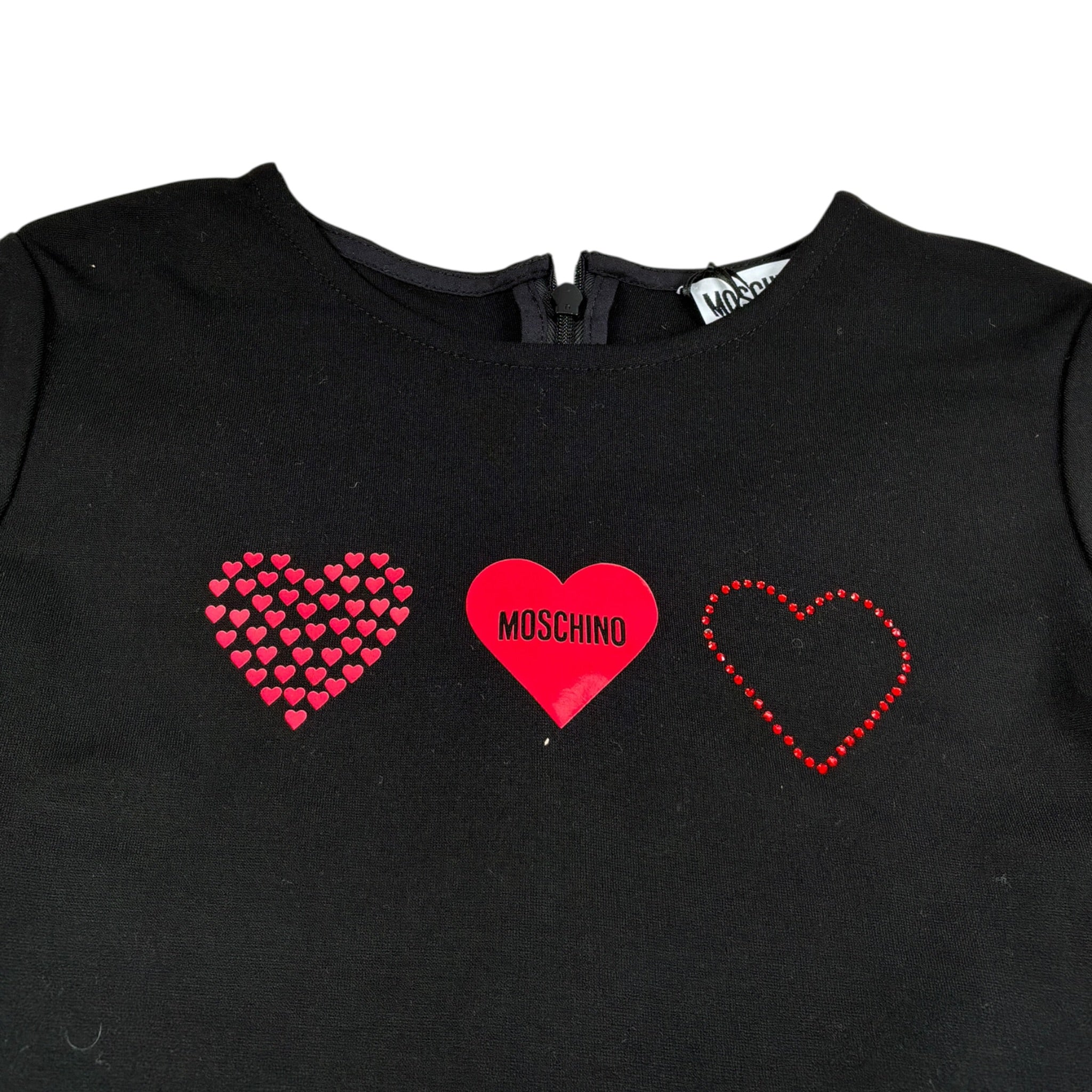 Moschino Abito Manica Lunga tinta unita Nero per Bambina HDV0I7 NERO MOSCHINO 