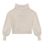 Moschino Maglia Collo Alto tinta unita con Stampa Panna per Bambina HDW02A PANNA MOSCHINO 