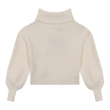 Moschino Maglia Collo Alto tinta unita con Stampa Panna per Bambina HDW02A PANNA MOSCHINO 
