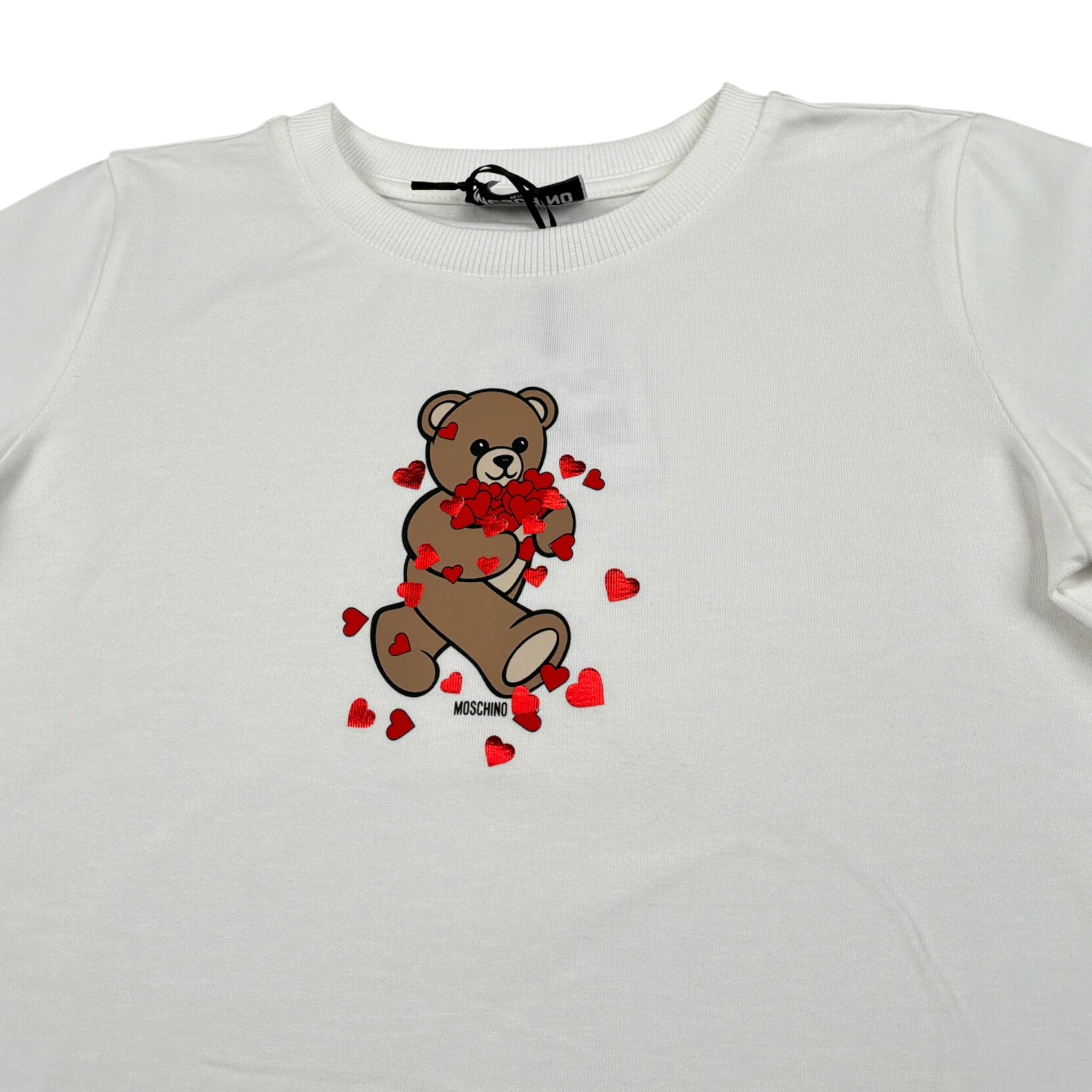 Moschino T-Shirt tinta unita con Stampa Bianco per Bambina HM06K BIANCO MOSCHINO 