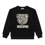 Moschino Felpa Chiusa Girocollo tinta unita con Stampa Nero per Bambina HMF099 NERO MOSCHINO 