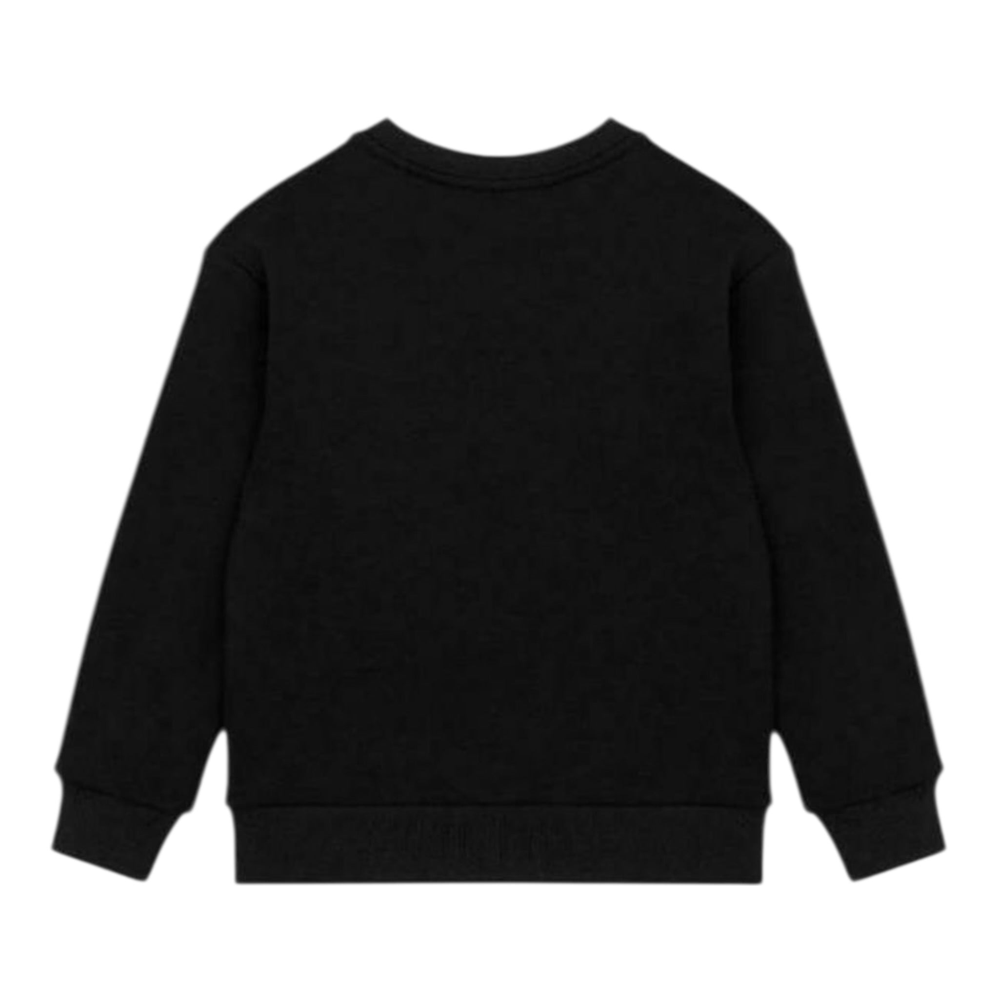 Moschino Felpa Chiusa Girocollo tinta unita con Stampa Nero per Bambina HMF099 NERO MOSCHINO 