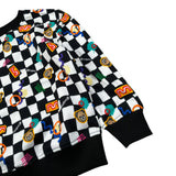 Moschino Felpa Bicolore con Fantasia A Scacchi Bianco/Nero per Bambino HMF09L BIANCO/NERO MOSCHINO 