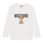 Moschino Shirt Girocollo tinta unita con Logo Bianco per Neonato HTO00JN BIANCO MOSCHINO 