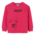 Moschino Felpa Chiusa Girocollo tinta unita Fuxia per Bambina HUF095 FUXIA MOSCHINO 