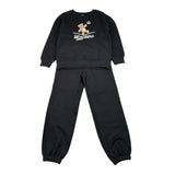 Moschino Completo 2 Pezzi Felpa-Pantalone tinta unita Nero per Bambino HUK04N NERO MOSCHINO 