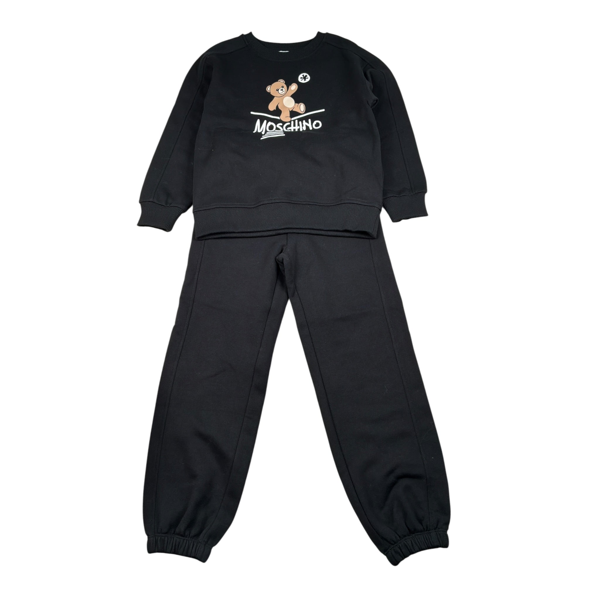 Moschino Completo 2 Pezzi Felpa-Pantalone tinta unita Nero per Bambino HUK04N NERO MOSCHINO 