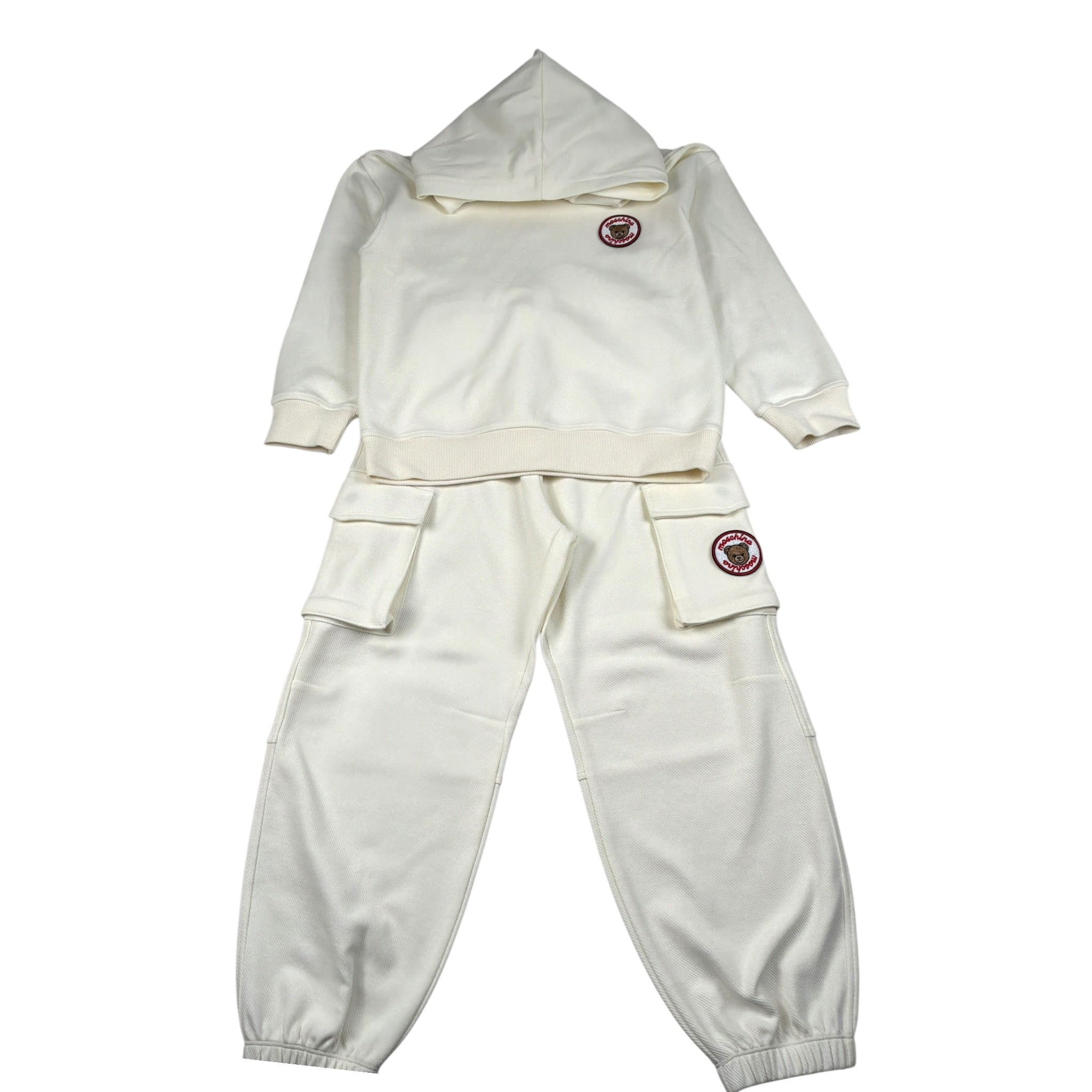 Moschino Completo 2 Pezzi Felpa-Pantalone tinta unita Panna per Bambino HUK04Q PANNA MOSCHINO 