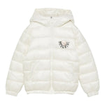 Moschino Giubbino tinta unita con Zip E Cappuccio Panna per Bambina HUS05F PANNA MOSCHINO 