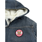 Moschino Giubbino In Denim tinta unita con Zip E Cappuccio Blu per Bambino HUS05N BLU MOSCHINO 