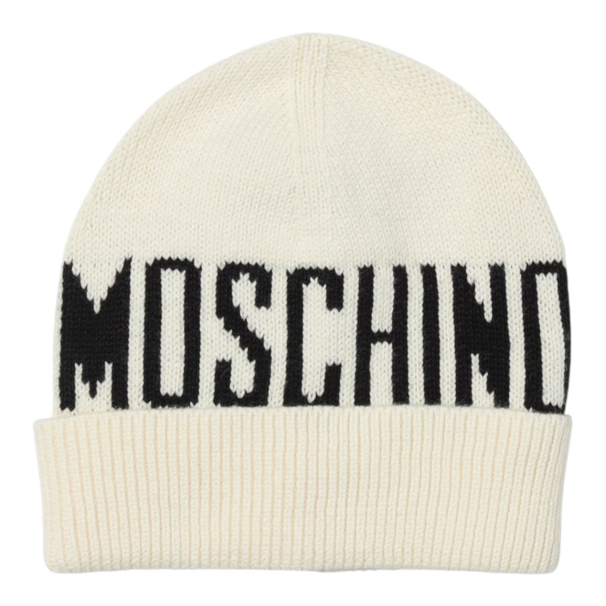 Moschino Cappello tinta unita con Logo Panna per Bambino HUX02P PANNA MOSCHINO 