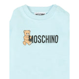 Moschino Felpa Chiusa Girocollo tinta unita con Logo Azzurro per Neonato M8F03Q AZZURRO MOSCHINO 