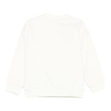 Moschino Felpa Chiusa Girocollo tinta unita con Logo Panna per Neonato M8F03QXX PANNA MOSCHINO 