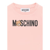 Moschino Abito Manica Lunga tinta unita con Logo Rosa per Bambina MAV0BKJ ROSA MOSCHINO 