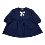 Moschino Abito Manica Lunga tinta unita con Logo Blu per Neonata MAV0CU BLU MOSCHINO 