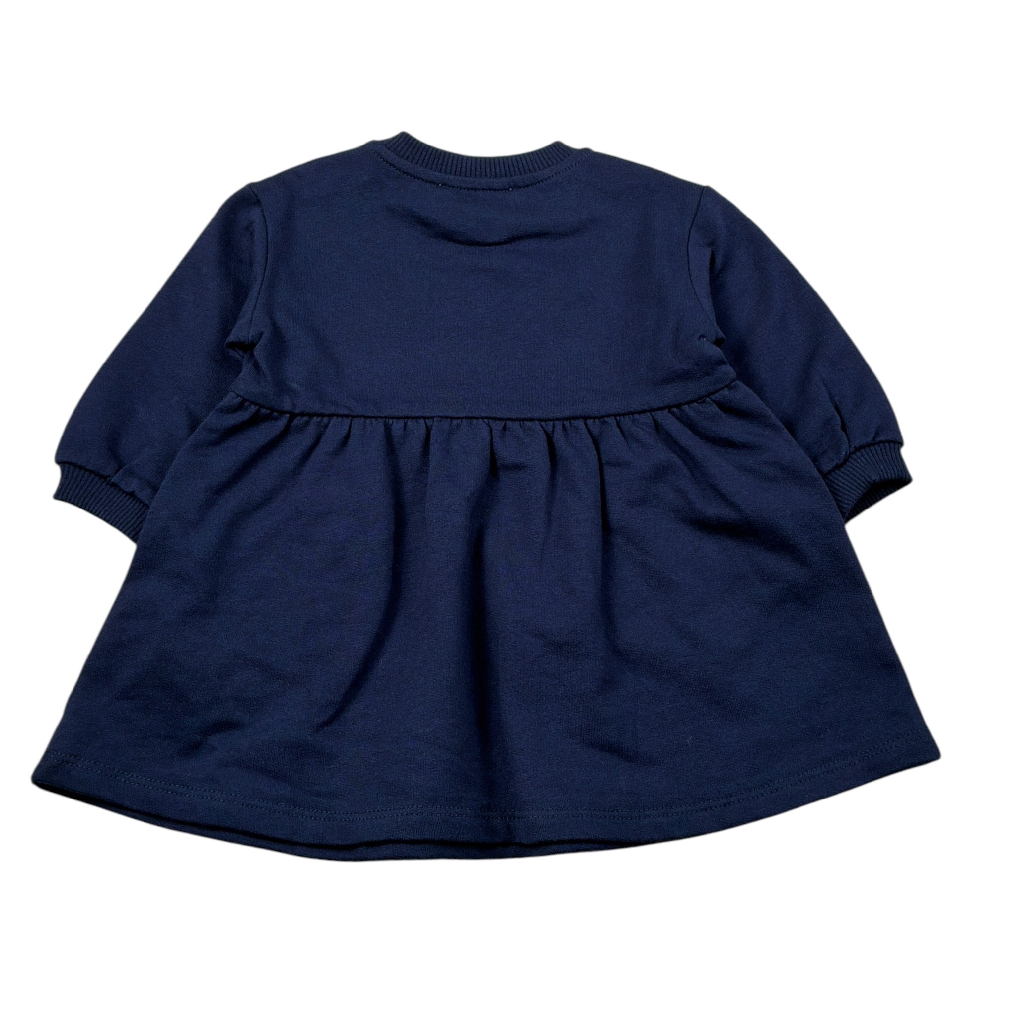 Moschino Abito Manica Lunga tinta unita con Logo Blu per Neonata MAV0CU BLU MOSCHINO 