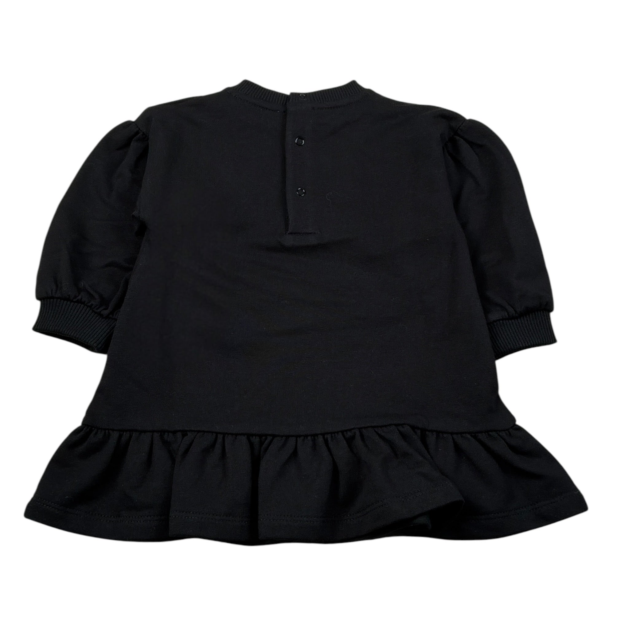 Moschino Abito Manica Lunga tinta unita con Logo Nero per Neonata MAV0CW NERO MOSCHINO 