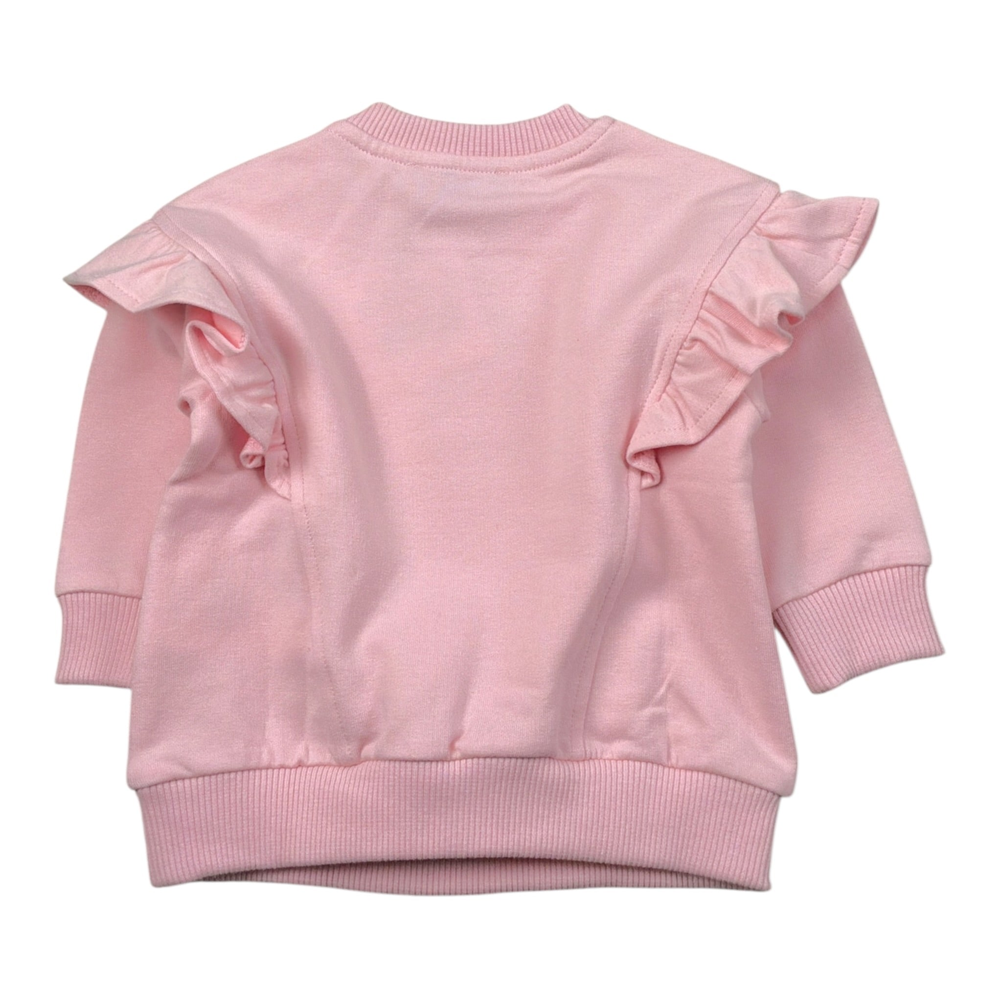 Moschino Felpa tinta unita Girocollo con Stampa Rosa per Neonata MDF036 ROSA MOSCHINO 