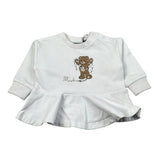 Moschino Felpa Chiusa Girocollo tinta unita con Logo Bianco per Neonata MDF037 BIANCO MOSCHINO 