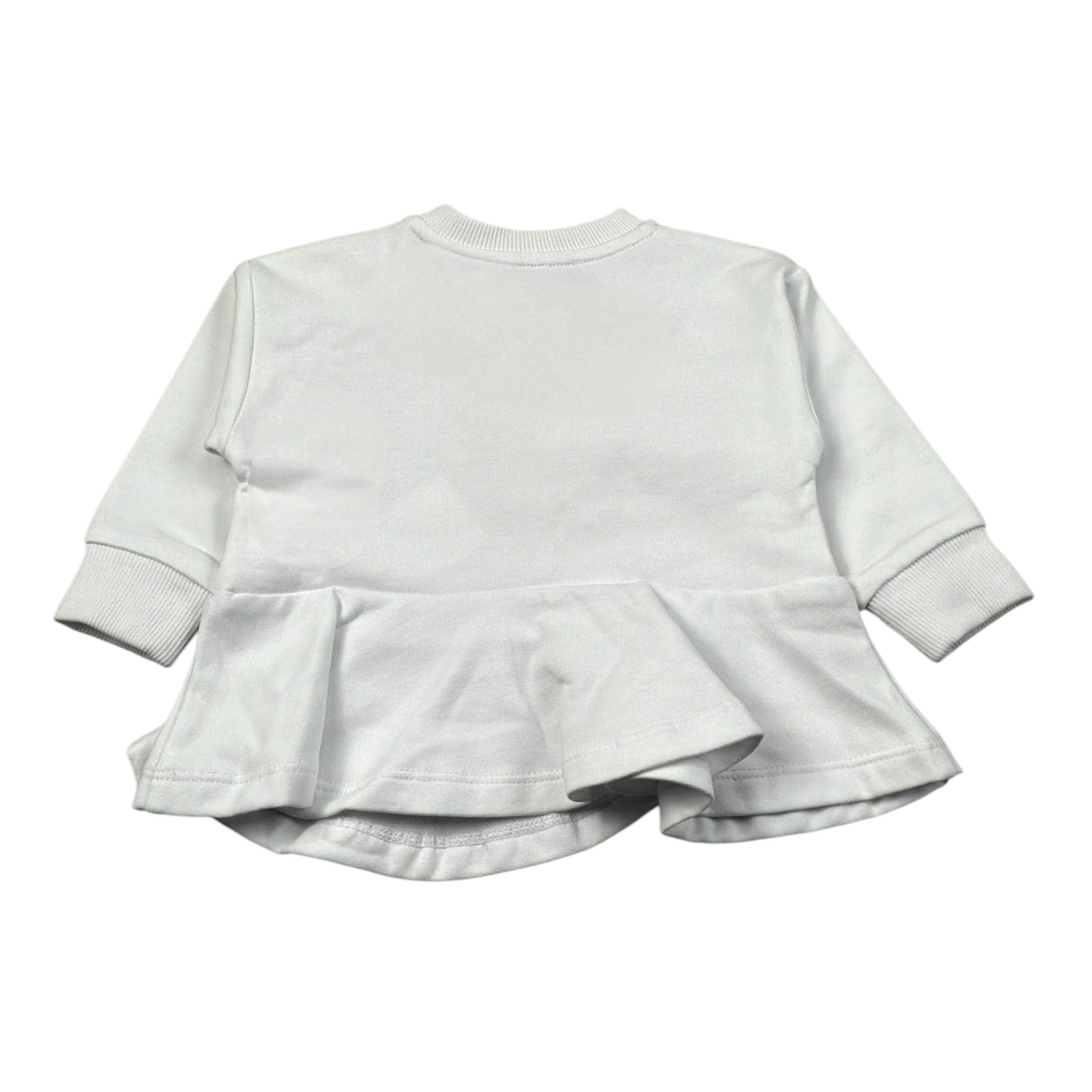 Moschino Felpa Chiusa Girocollo tinta unita con Logo Bianco per Neonata MDF037 BIANCO MOSCHINO 