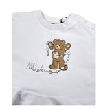 Moschino Felpa Chiusa Girocollo tinta unita con Logo Bianco per Neonata MDF037 BIANCO MOSCHINO 