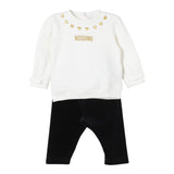 Moschino Completo 2 Pezzi Felpa-Pantalone Bicolore Bianco/Nero per Neonata MDK02X BIANCO/NERO MOSCHINO 