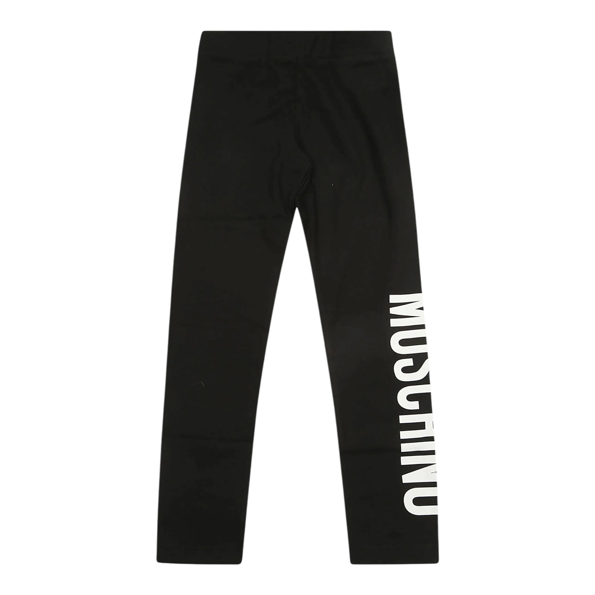 Moschino Leggins tinta unita con Logo Nero per Bambina MDP03HJX NERO MOSCHINO 