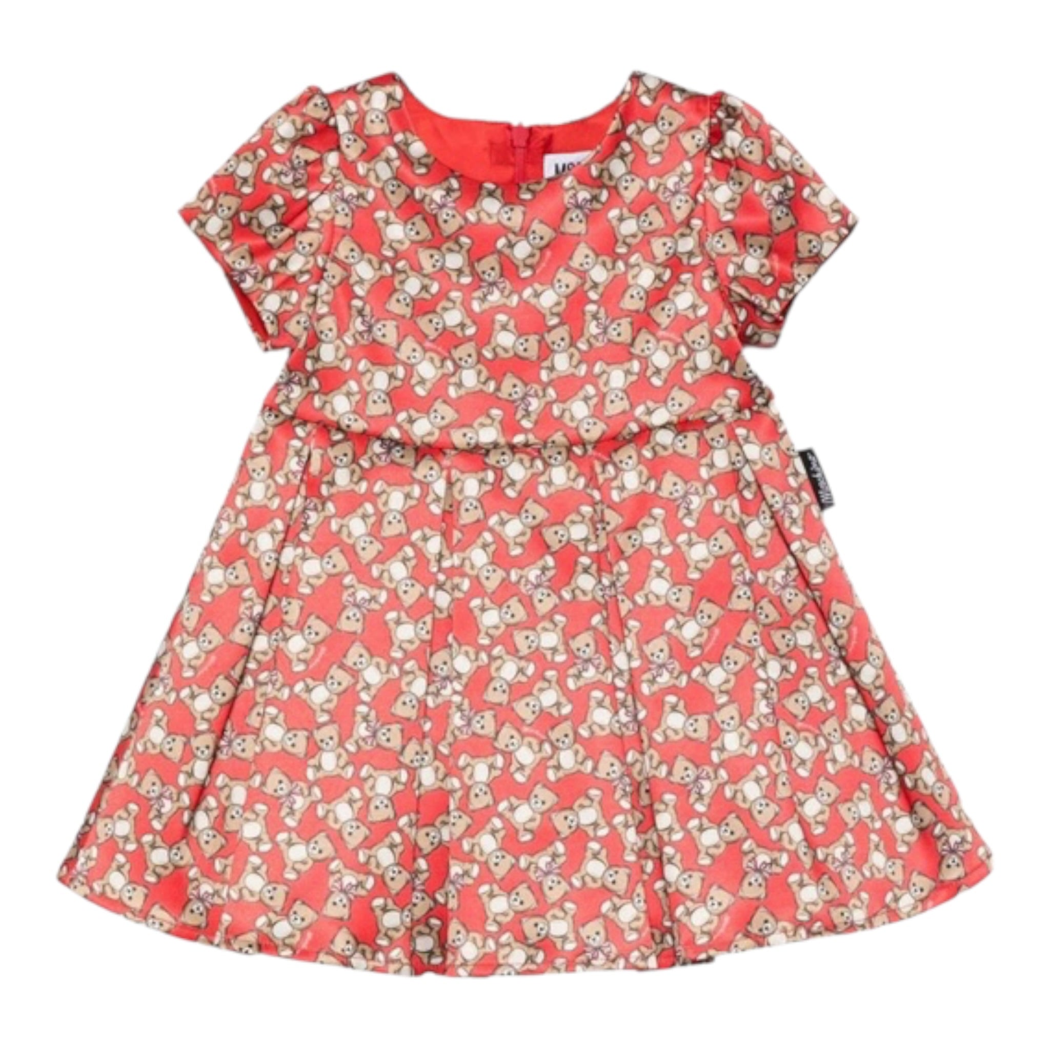 Moschino Abito Mezza Manica tinta unita con Orsi Rosso per Neonata MDV0CP ROSSO MOSCHINO 