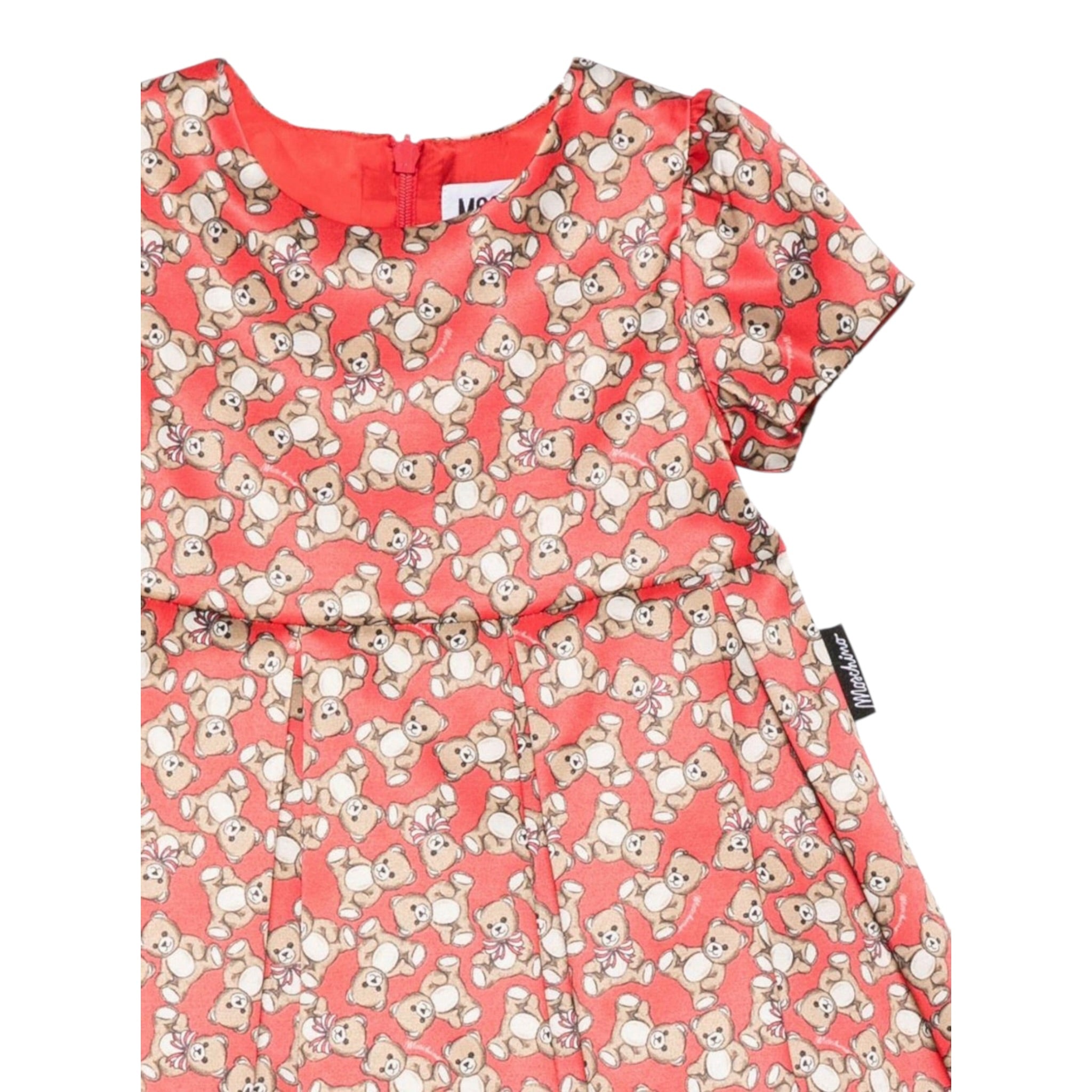 Moschino Abito Mezza Manica tinta unita con Orsi Rosso per Neonata MDV0CP ROSSO MOSCHINO 