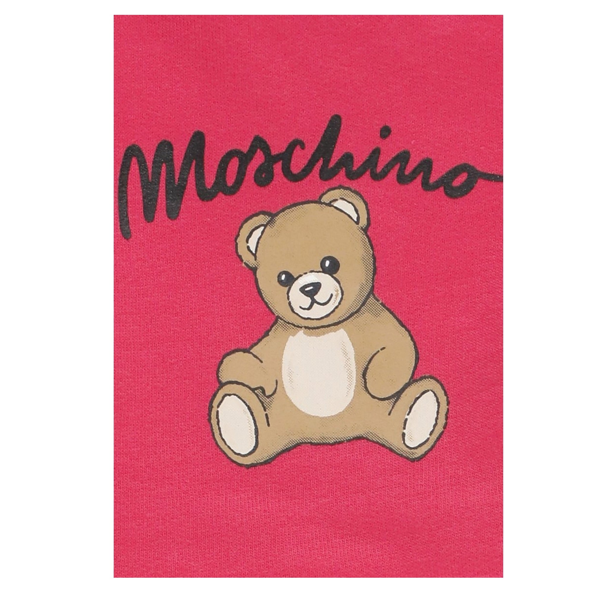 Moschino Abito Manica Lunga tinta unita con Stampa Fuxia per Neonata MDV0CU FUXIA MOSCHINO 